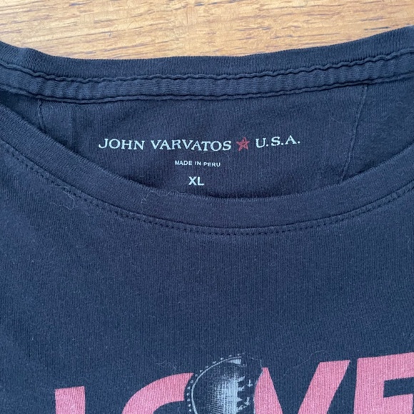 EUC - John Varvatos Black Crew Neck T-Shirt Love Rocks NYC Graphic Sz XL - Picture 3 of 6